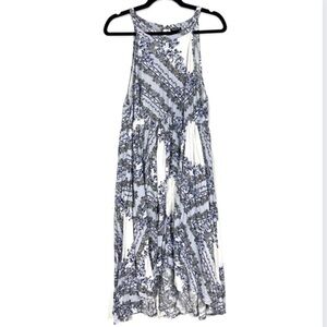 TORRID blue paisley print halter midi dress X18